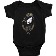 Darkhane Asker Geyşa Siyah Unisex Bebek Body - Zıbın