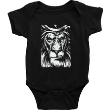 Darkhane Sinirli Aslan Siyah Unisex Bebek Body - Zıbın