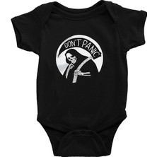 Darkhane Don't Panic Siyah Unisex Bebek Body - Zıbın