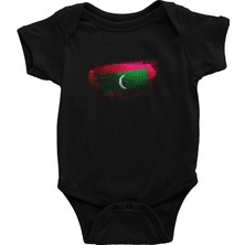 Darkhane Maldivler - Maldives Siyah Unisex Bebek Body - Zıbın