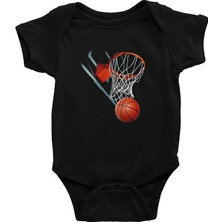 Darkhane Basketbol Potası Siyah Unisex Bebek Body - Zıbın