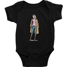 Darkhane Kış Mevsimi Paltolu Kız Siyah Unisex Bebek Body - Zıbın