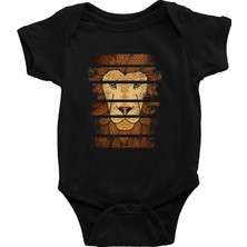 Darkhane Ormanlar Kralı Aslan Siyah Unisex Bebek Body - Zıbın
