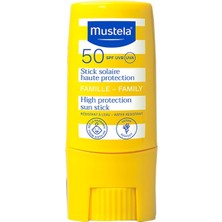 Mustela Tüm Aile İçin SPF 50 Çok Yüksek Koruma Faktörlü Güneş Stick 9 ml Atopiye Eğilimli Ciltler İçin