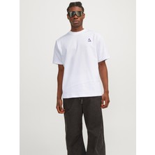 Jack & Jones Erkek Bisiklet Yaka Baskılı T-Shirt - 12258622