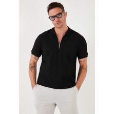 Buratti Pamuklu Regular Fit Fermuarlı Polo Yaka T Shirt Erkek Polo Yaka T Shirt 5902434