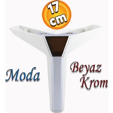 Badem10 Moda Lüks Mobilya Oturma Grubu Kanepe Sehpa Tv Ünitesi Koltuk Ayağı Baza Ayakları Beyaz Krom 17 cm