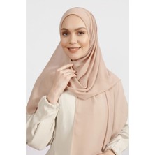 Flora Tekstil Krep Şifon Şal Bej 210X 75 FLR241433