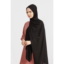 Flora Tekstil Krep Şifon Şal Siyah 210X 75 FLR241433