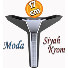 Badem10 Moda Lüks Mobilya Oturma Grubu Kanepe Sehpa Tv Ünitesi Koltuk Ayağı Baza Ayakları Siyah Krom 17 cm
