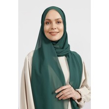 Flora Tekstil Krep Şifon Şal Zümrüt Yeşil 210X 75 FLR241433