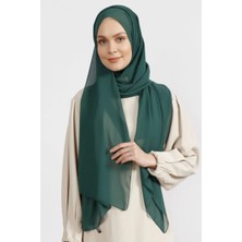 Flora Tekstil Krep Şifon Şal Zümrüt Yeşil 210X 75 FLR241433