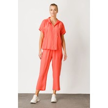 Ekol Kadın Beli Lastikli Pantolon 1188 Mercan