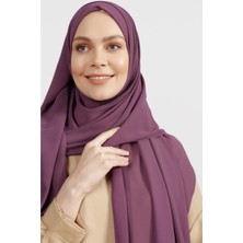 Flora Tekstil Krep Şifon Şal Mürdüm 210X 75 FLR241433