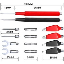 Koodmax - 16 Parça Multimetre Probu Test Kablosu Seti - 1000V 10A Değiştirilebilir Prob Ucu Kiti