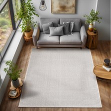 Carpettex Yumuşak Bukleli Sisal Jüt Salon Oturma Odası Krem Renkli Halı