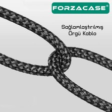 Forzacase Hydra Serisi 3in1 Lightning Type C Micro USB Örgülü Şarj ve Data Kablosu 150 cm - FC320