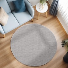 Carpettex Yumuşak Bukleli Sisal Jüt Salon Oturma Odası Gümüş Renkli Yuvarlak Halı
