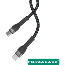 Forzacase Hydra Serisi Type-C To Type-C 3A Pd Hızlı Şarj ve Data Kablosu Örgülü 2 Metre - FC319