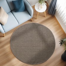 Carpettex Yumuşak Bukleli Sisal Jüt Salon Oturma Odası Kahverengi Renkli Yuvarlak Halı