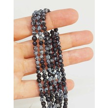 Yaşam Tohumu Kar Tanesi Obsidyen Taşı Dizi Faset Kesim 4-4.5mm Aralığı