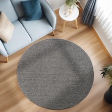 Carpettex Yumuşak Bukleli Sisal Jüt Salon Oturma Odası Gri Renkli Yuvarlak Halı