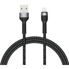 Forzacase iPhone iPad Için Hydra Serisi Örgülü Lightning USB Şarj ve Data Kablosu 2.4A 1 Metre FC308