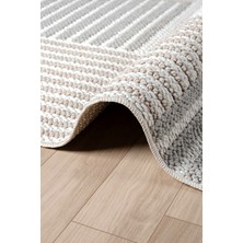 Krem Bej Gri Yumuşak Dokulu Halı Kilim Salon Mutfak Koridor Yolluk Dokuma Makine Halısı 009