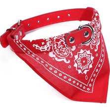 Longbangdian Shop Kırmızı Stil M Beden Yeni Köpek Bandana Yaka Ayarlanabilir Kedi Pet Atkısı Pu Yaka Baskılı Üçgen Eşarp ile (Yurt Dışından)