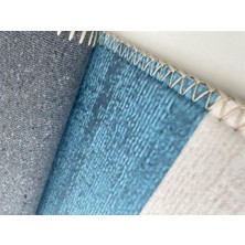 Carpettex Bambu Halı Ipeksi Yumuşak Su ve Leke Tutmayan Elips Desenli Krem Renkli Halı