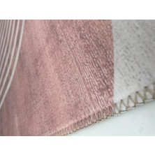 Carpettex Bambu Halı Ipeksi Yumuşak Su ve Leke Tutmayan Elips Desenli Krem Renkli Halı