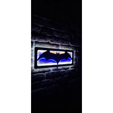 Galaksi Tasarım Batman Logo LED Işıklı Duvar Tablosu