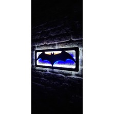 Galaksi Tasarım Batman Logo LED Işıklı Duvar Tablosu