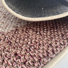 Carpettex Hasır Dokuma Jüt Taban Bordür Desenli Kahve Krem Renkli Halı