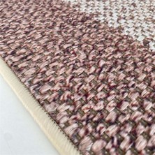 Carpettex Hasır Dokuma Jüt Taban Bordür Desenli Kahve Krem Renkli Halı