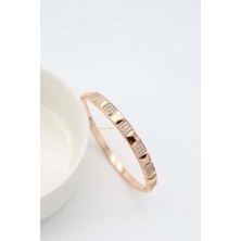 Style Of Carmen Çelik Rose Renk Zirkon Taşlı Tasarım Kelepçe