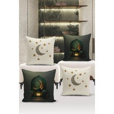 Bertille Home Ramazan Serisi Çift Tarafı Dijital Baskılı  4'lü Kırlent Kılıfı Seti  (Ramadan Cushion Cover Set)