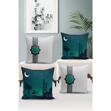 Bertille Home Ramazan Serisi Çift Tarafı Dijital Baskılı  4'lü Kırlent Kılıfı Seti  (Ramadan Cushion Cover Set)
