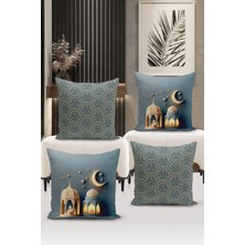 Bertille Home Ramazan Serisi Çift Tarafı Dijital Baskılı  4'lü Kırlent Kılıfı Seti  (Ramadan Cushion Cover Set)