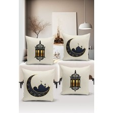 Bertille Home Ramazan Serisi Çift Tarafı Dijital Baskılı  4'lü Kırlent Kılıfı Seti  (Ramadan Cushion Cover Set)
