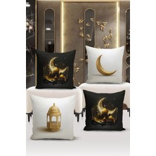 Bertille Home Ramazan Serisi Çift Tarafı Dijital Baskılı  4'lü Kırlent Kılıfı Seti  (Ramadan Cushion Cover Set)