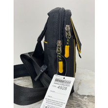 Seventeen Kumaş Çapraz Askılı Sırt - Göğüs Çantası - Body Bag 4928 Sarı Çizgili