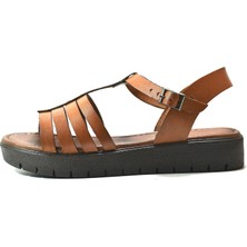 Beety 167.307 Deri Kahverengi Taba Kalın Taban Kadın Bodrum Sandalet