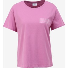 U.S. Polo Assn. Bisiklet Yaka Eflatun Kadın T-Shirt GAYLE