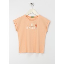 Benetton Şeftali Kız Çocuk T-Shirt 3I1XC10I6