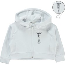 Civil Girls Kız Çocuk Kapüşonlu Hırka 2-5 Yaş Beyaz