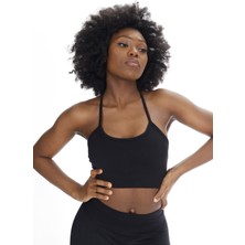 Quitaly Virtus Çapraz Askılı Seamless Büstiyer Siyah