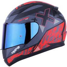 Ls2 Rapid Xtreet Full Face Motosiklet Kaskı - Şeffaf + Gökkuşağı Vizörlü