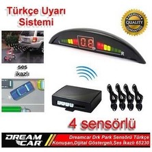 Dreamcar Inwells Park Sensörü Türkçe Konuşan, Dijital Ekran, Ses Ikaz,4 Beyaz Sensörlü 026 022