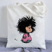 Songli A742 Kawaii Alışveriş Çantası Mafalda Sevimli Anime Harajuku Kanvas Çanta Tote Çanta Bayan Çanta Büyük Kapasiteli Alışveriş Çantası Rahat Omuz Çantası (Yurt Dışından)